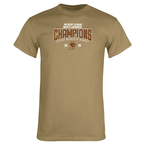  Khaki Gold T Shirt - 2024 Patriot League Mens Lacrosse Champs