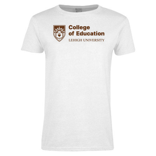  Womens White Short Sleeve Tee - Lehigh University College of Education