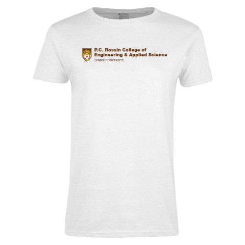 Womens White Short Sleeve Tee - Lehigh University College of Engineering