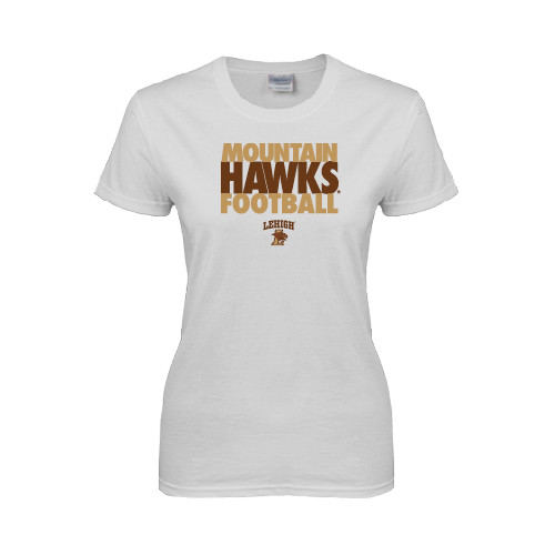  Womens White Short Sleeve Tee - Mountain Hawks Football