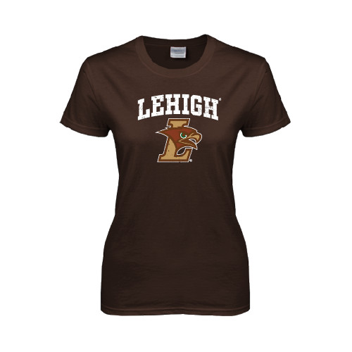  Womens Short Sleeve Brown Tee - Official Logo Distressed