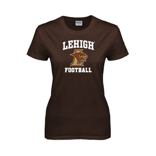  Womens Short Sleeve Brown Tee - Football