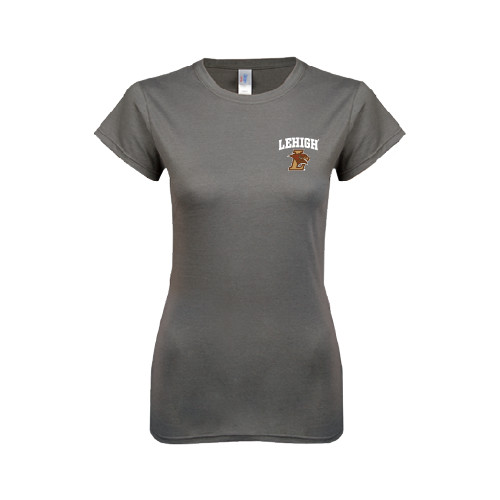  Next Level Womens Charcoal Boyfriend Tee - Official Logo