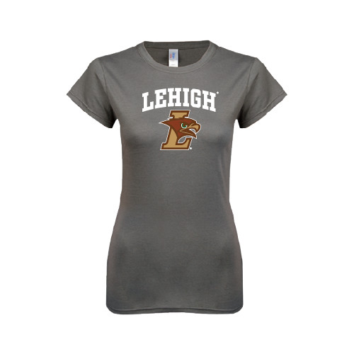  Next Level Womens Charcoal Boyfriend Tee - Official Logo