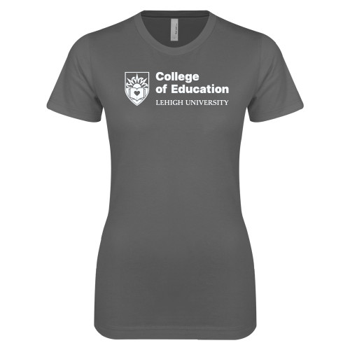  Next Level Womens Charcoal Boyfriend Tee - Lehigh University College of Education