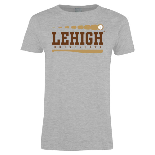  Womens Grey Short Sleeve Tee - Lehigh University Baseball Path