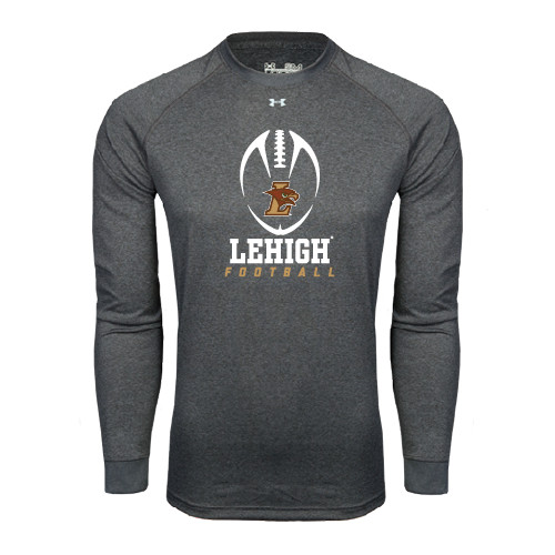  Under Armour Carbon Heather Long Sleeve Tech Tee - Lehigh Football Stacked w/Ball