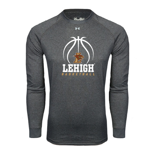  Under Armour Carbon Heather Long Sleeve Tech Tee - Lehigh Basketball Stacked w/Ball