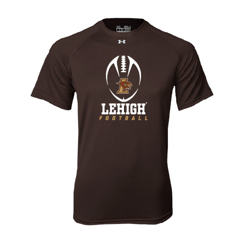  Under Armour Brown Tech Tee - Lehigh Football Stacked w/Ball