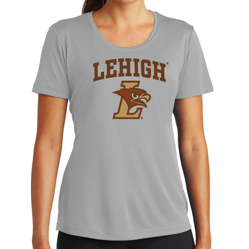  Womens Grey Performance Short Sleeve Tee - Official Logo