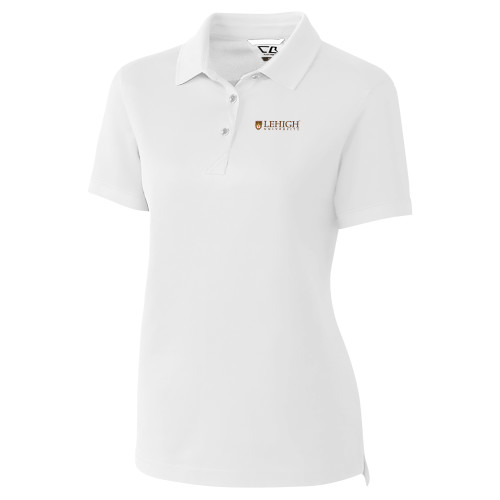  C&B Womens White Advantage Polo - Lehigh University Institutional Mark