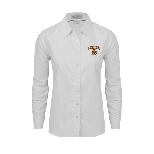  Womens White Oxford Shirt - Official Logo