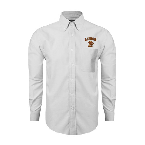  White Oxford Long Sleeve Shirt - Official Logo