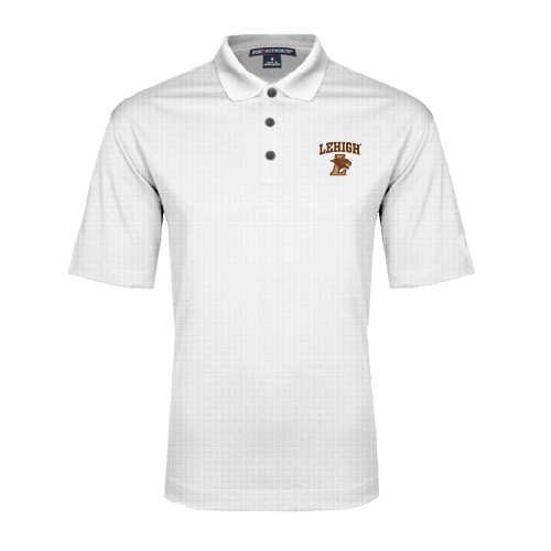  White Performance Fine Jacquard Polo - Official Logo