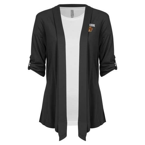  Womens Grey Drape Front Cardigan Sweater - Official Logo