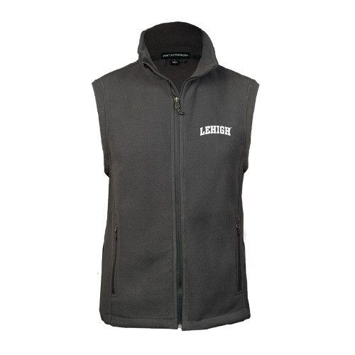  Charcoal Fleece Full Zip Vest - Arched Lehigh