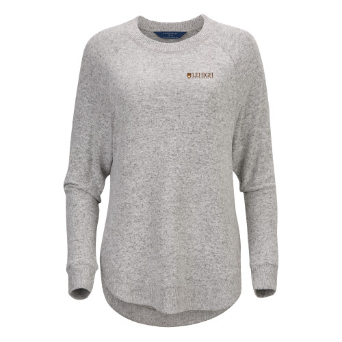  Boxercraft Womens Oxford Grey Heather Cuddle Oversized Crew - Lehigh University Institutional Mark