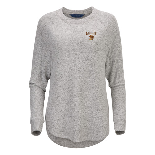  Boxercraft Womens Oxford Grey Heather Cuddle Oversized Crew - Official Logo