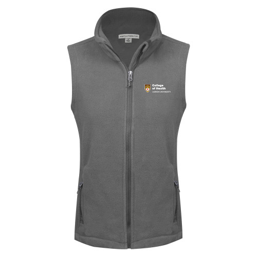  Womens Charcoal Fleece Full Zip Vest - Lehigh University College of Health