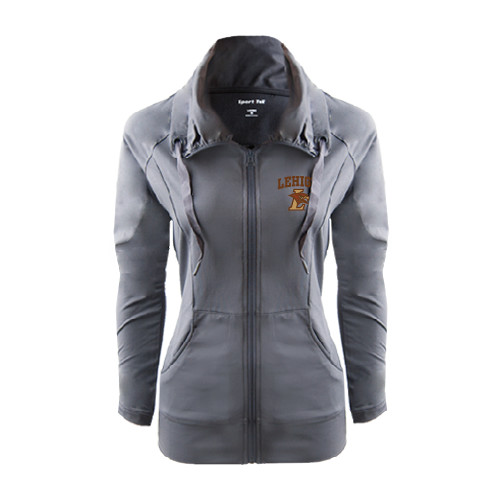  Womens Charcoal Sport Wick Stretch Full Zip Jacket - Official Logo