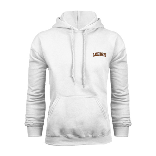  White Fleece Hoodie - Arched Lehigh