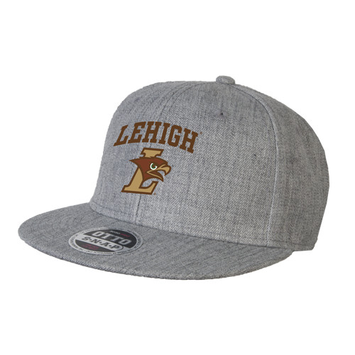  Heather Grey Wool Blend Flat Bill Snapback Hat - Official Logo