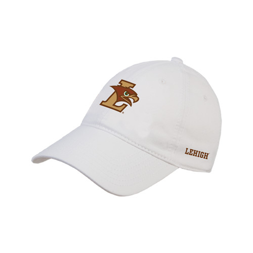  White Unstructured Adjustable Low Profile Hat - L Hawk