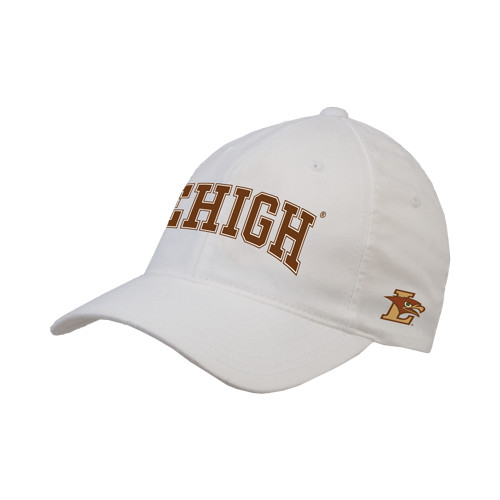  White Flexfit Structured Low Profile Hat - Arched Lehigh