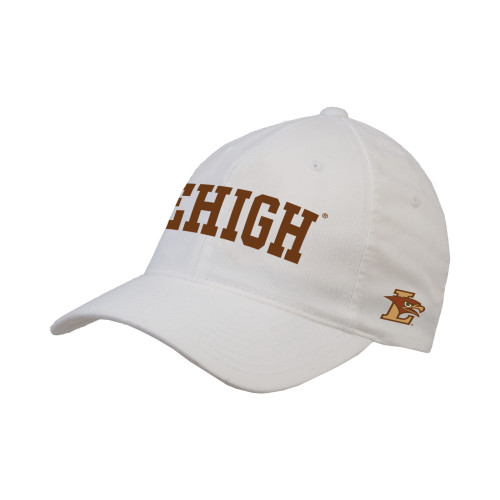  White Flexfit Structured Low Profile Hat - Flat Lehigh