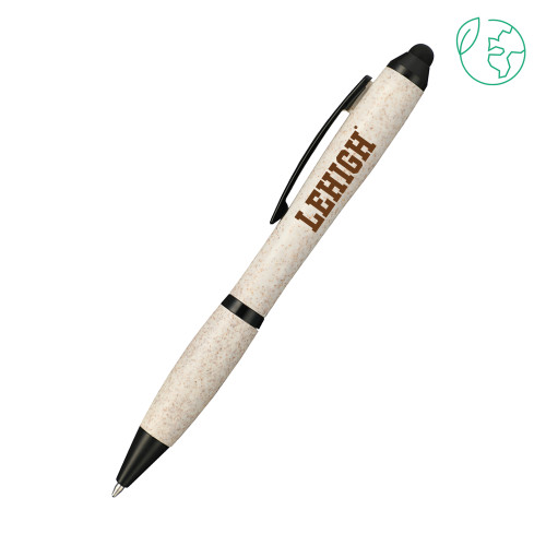  Nash Wheat Straw Ballpoint Beige Stylus Pen - Flat Lehigh