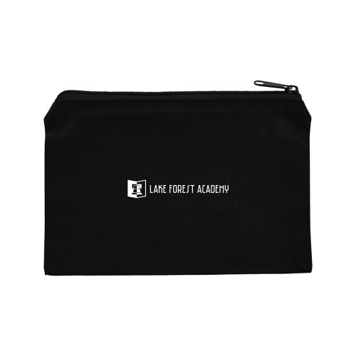  8oz. Black Cotton Travel Pouch - LFA Book & Bell Wordmark Horizontal