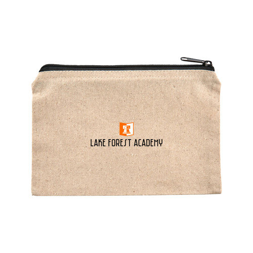  8oz. Natural Cotton Travel Pouch - LFA Book & Bell Wordmark Vertical