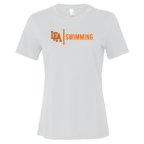  Bella + Canvas Womens White Relaxed Cotton T Shirt - LFA Swimming