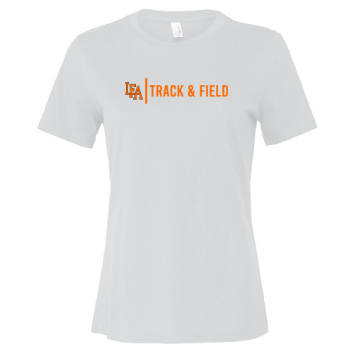  Bella + Canvas Womens White Relaxed Cotton T Shirt - LFA Track & Field 