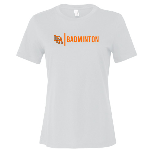  Bella + Canvas Womens White Relaxed Cotton T Shirt - LFA Badminton 