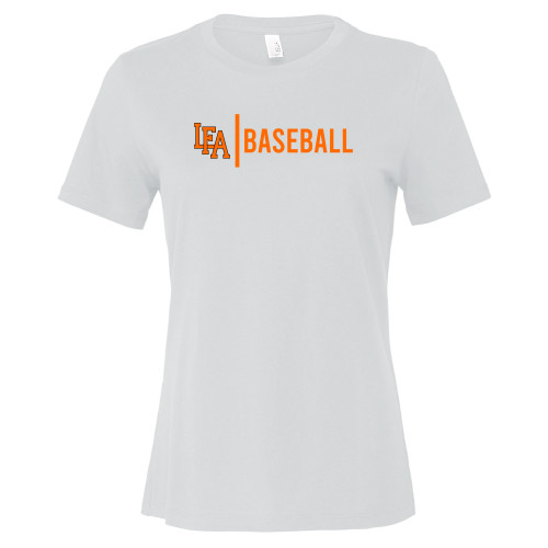  Bella + Canvas Womens White Relaxed Cotton T Shirt - LFA Baseball 