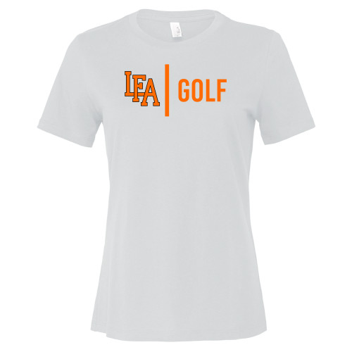 Bella + Canvas Womens White Relaxed Cotton T Shirt - LFA Golf 
