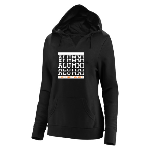  Womens Plus Black Hoodie - LFA Alumni Repeated Stack