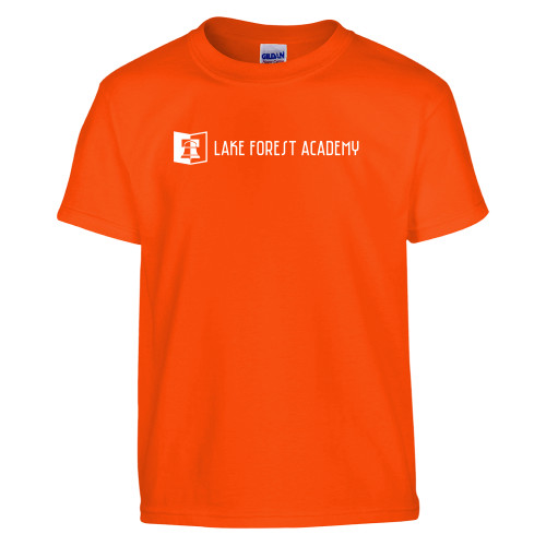  Youth Orange T Shirt - LFA Book & Bell Wordmark Horizontal