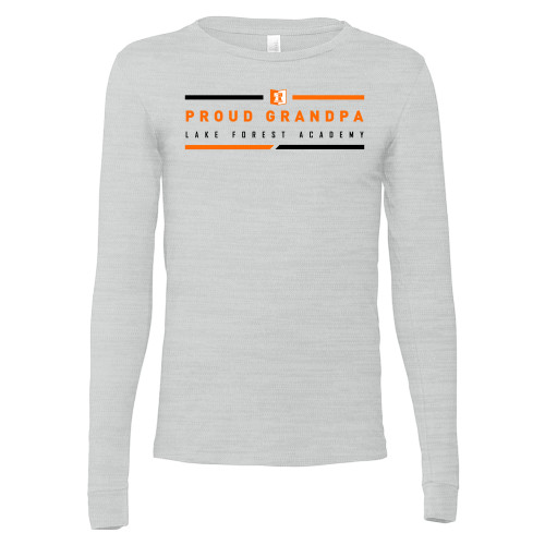  Bella + Canvas Ash Grey Jersey Cotton Long Sleeve T Shirt - LFA Proud Grandpa