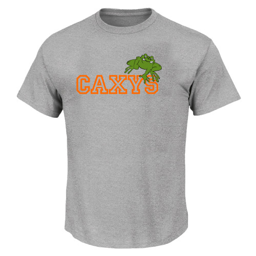  Tall Heather Grey T Shirt - Caxys Wordmark with Frog 