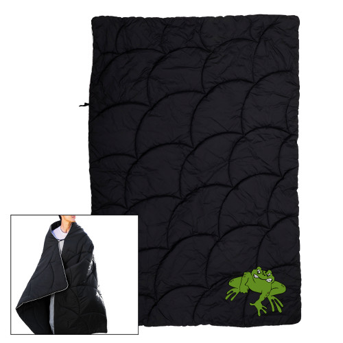  Black Wearable Camping Blanket - Caxy Frog