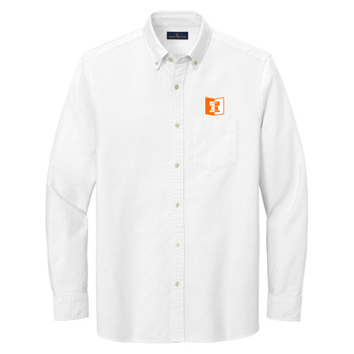 Brooks Brothers Mens White Casual Oxford Cloth Shirt - Book & Bell Mark