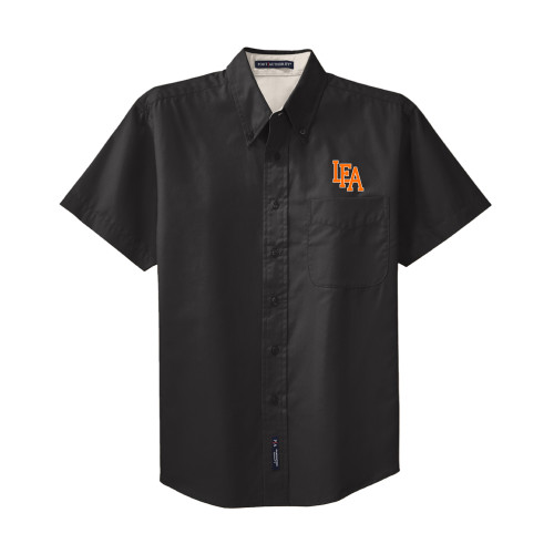  Black Twill Button Down Short Sleeve - LFA Mark