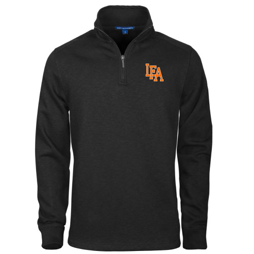  Black Slub Fleece 1/4 Zip Pullover - LFA Mark