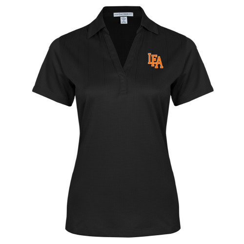  Womens Black Performance Fine Jacquard Polo - LFA Mark