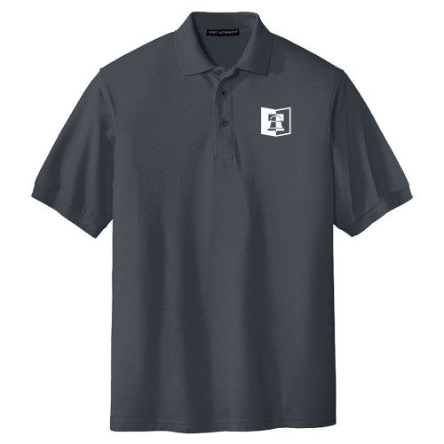  Extended Charcoal Silk Touch Polo - Book & Bell Mark