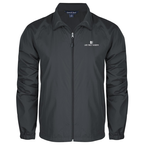  Charcoal Full Zip Wind Jacket - LFA Book & Bell Wordmark Vertical
