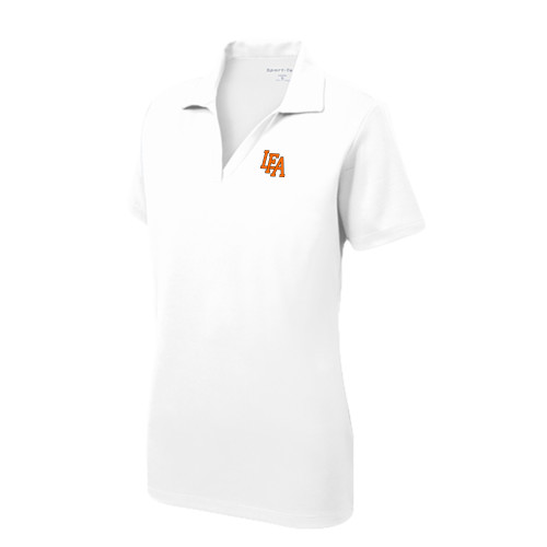  Womens White Dry Mesh Polo - LFA Mark