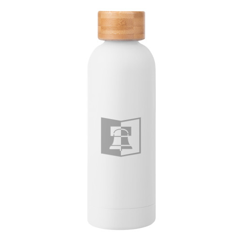 Lake Forest Blair White Stainless Steel Bottle w/ Bamboo Lid 17 oz